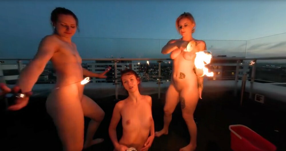 Rooftop Fire Dance with Lea and Melonie in 8K VR preview