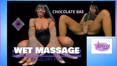 Wet Ebony Massage with Chocolate Bae in 4K POV preview