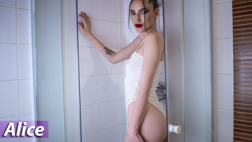 Brunette Skinny Teen Playing With Her Pussy in The Shower preview