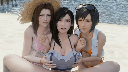 Final Fantasy VR Threesome with Aerith and Tifa preview