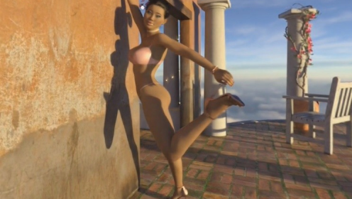 Erotic CGI Body Scan in Stunning Clouds preview