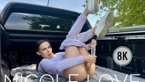 Masturbation With A Big Dildo On A Pickup preview