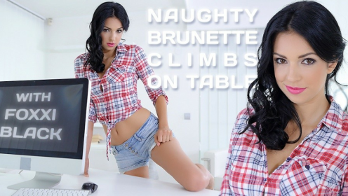 Foxxi Black Naughty Table Climb in Stunning 4K preview