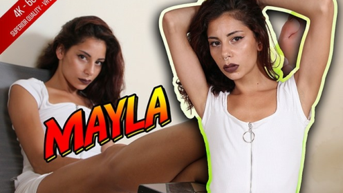 Mayla Smokes Cigar in Sexy White Dress Tease preview