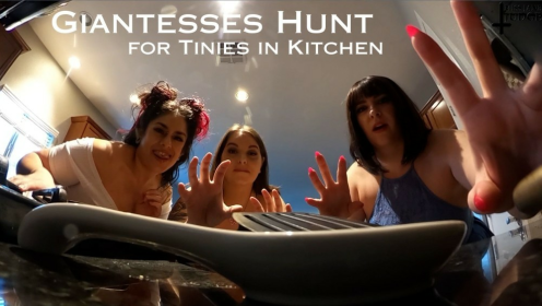 Giantesses Hunt for Tinies in Kitchen preview