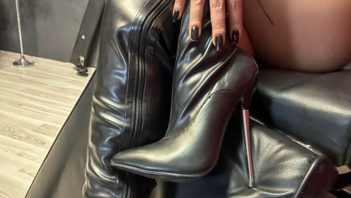 Mistress Kennya - Booted Dominance Display with Stiletto Heels preview