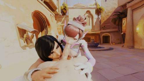 Overwatch Dva Pharah Threesome VR Blowjob preview